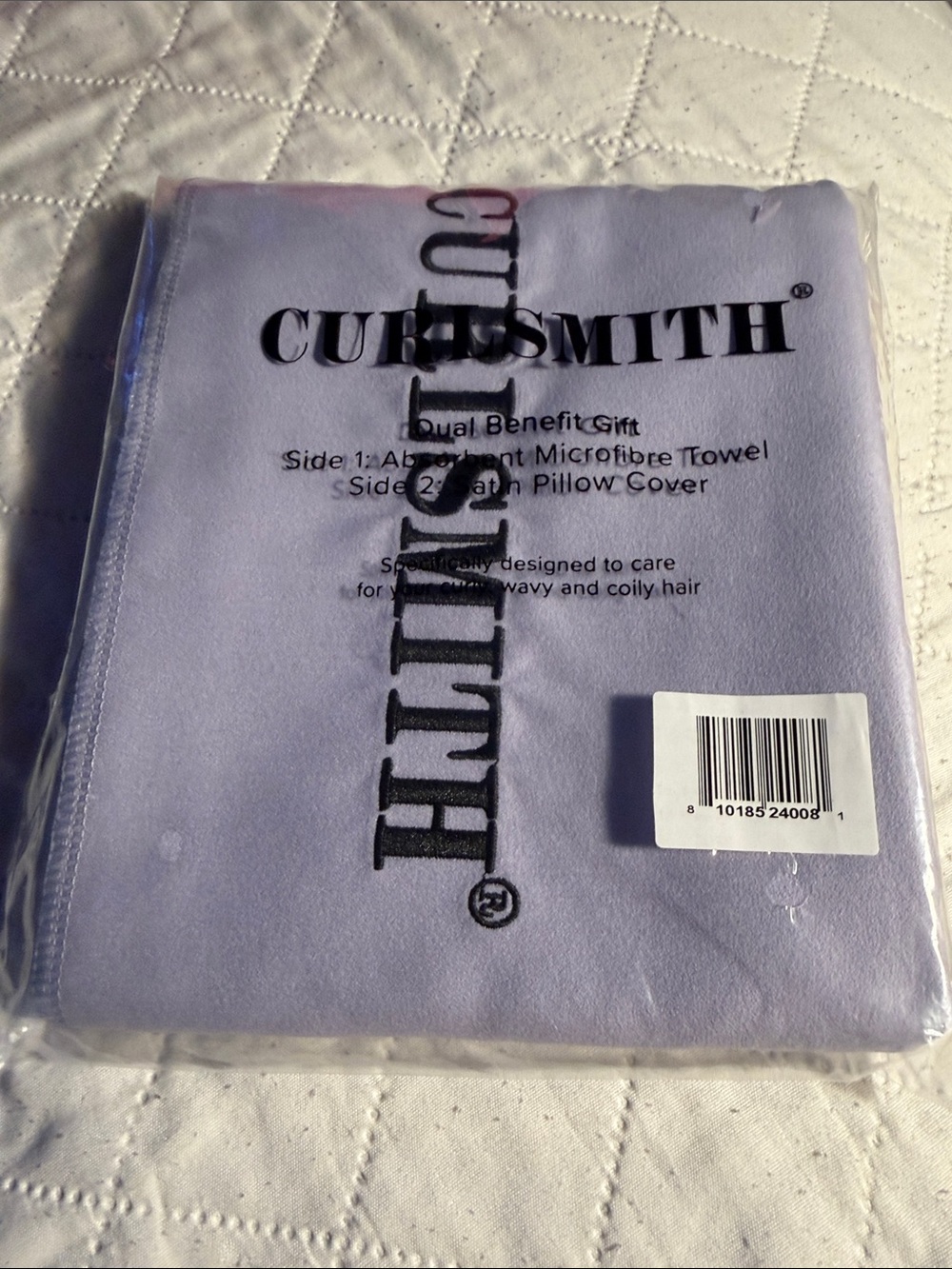 Curlsmith Lilac Dual-Texture Pillow Cover microfibre towel